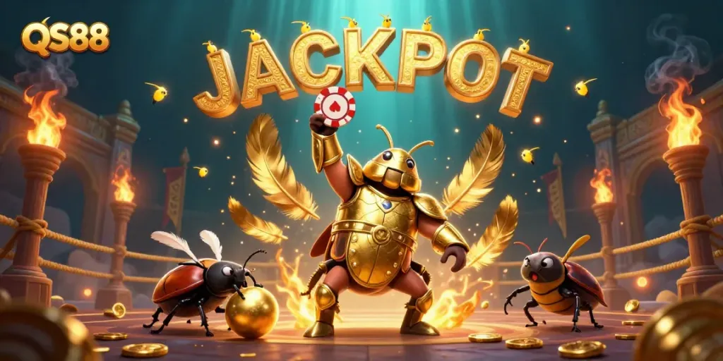 Experience thrilling winnings at QS88 with this vibrant casino scene showcasing exciting elements.