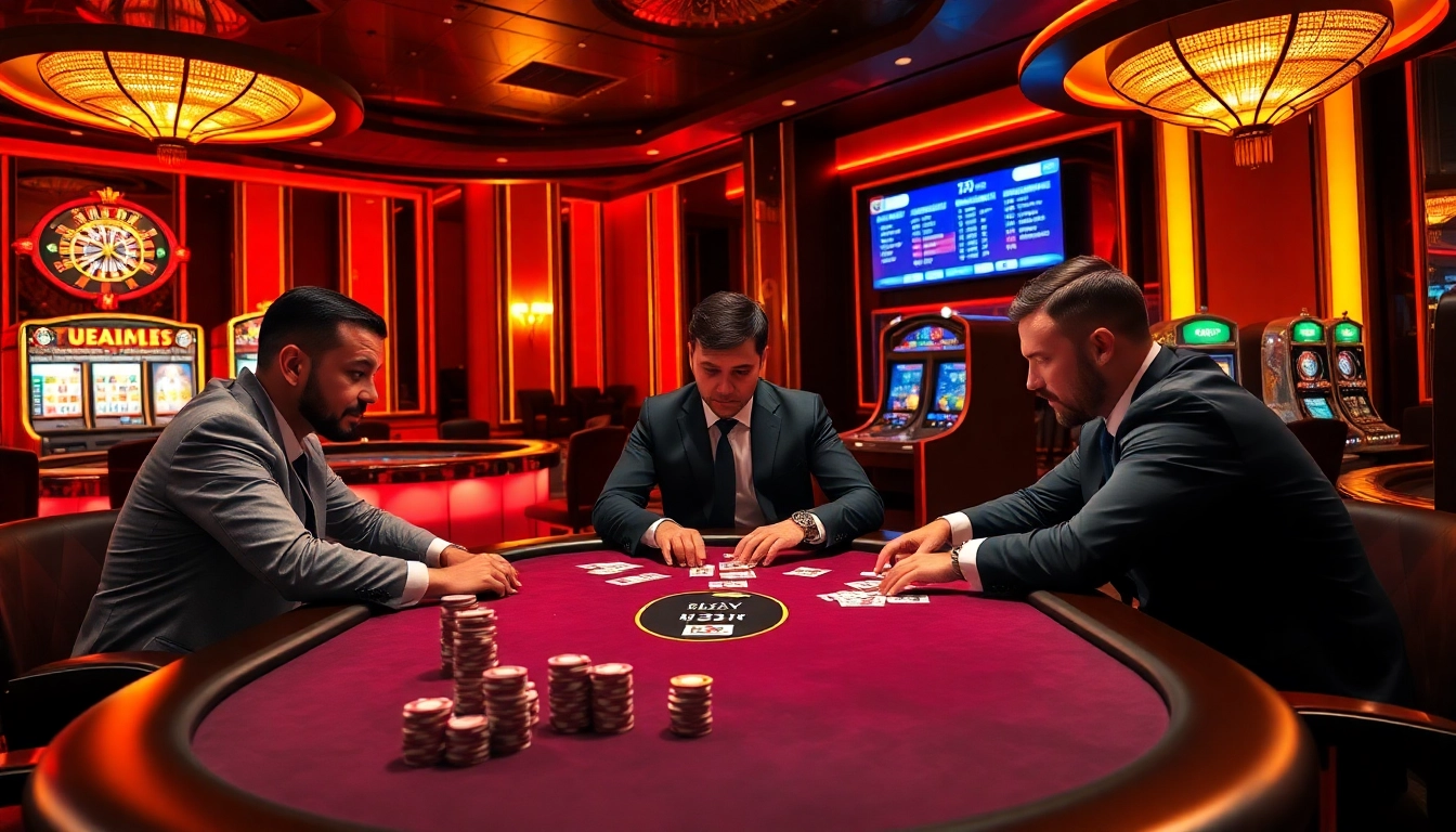 Engage in thrilling poker at https://debet66.com/ featuring stacked chips and vibrant casino ambiance.