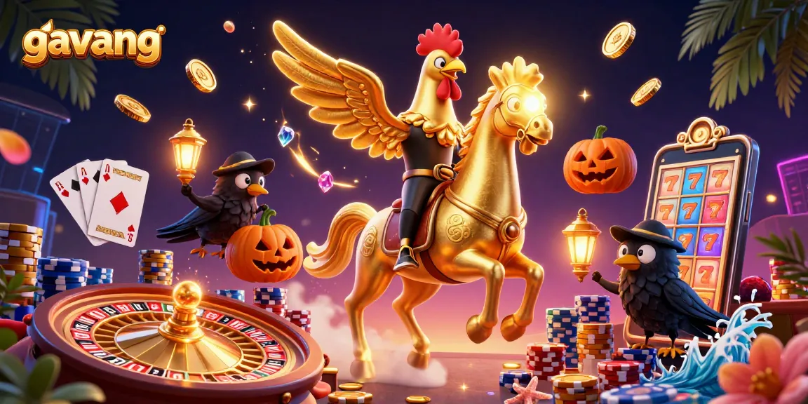 Experience thrilling gameplay with gavang's vibrant casino illustration showcasing exciting elements.
