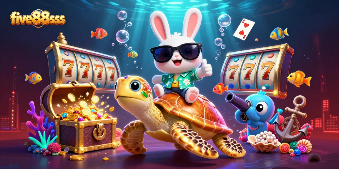 Engage in exciting gameplay with five88sss featuring a cartoon lucky rabbit and golden turtle.