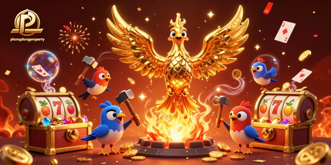 Win big at phuongdongproperty with a dynamic 3D casino illustration showcasing golden games and vibrant treasures.