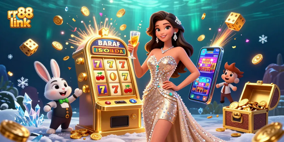 Celebrate your wins with rr88 link, a captivating 3D casino scene featuring a jackpot explosion and vibrant game elements.