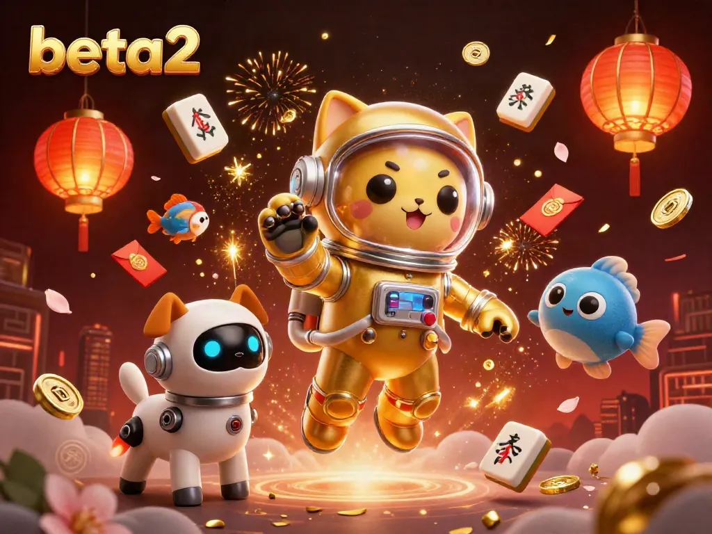Experience exciting gaming adventures with beta2 in this vibrant cosmic casino illustration.