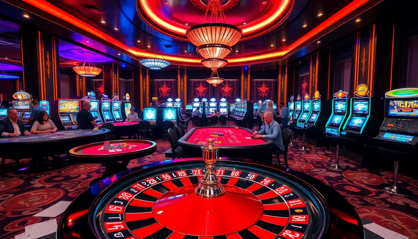 Experience high-stakes gaming with C168 at a vibrant casino featuring roulette and poker tables.