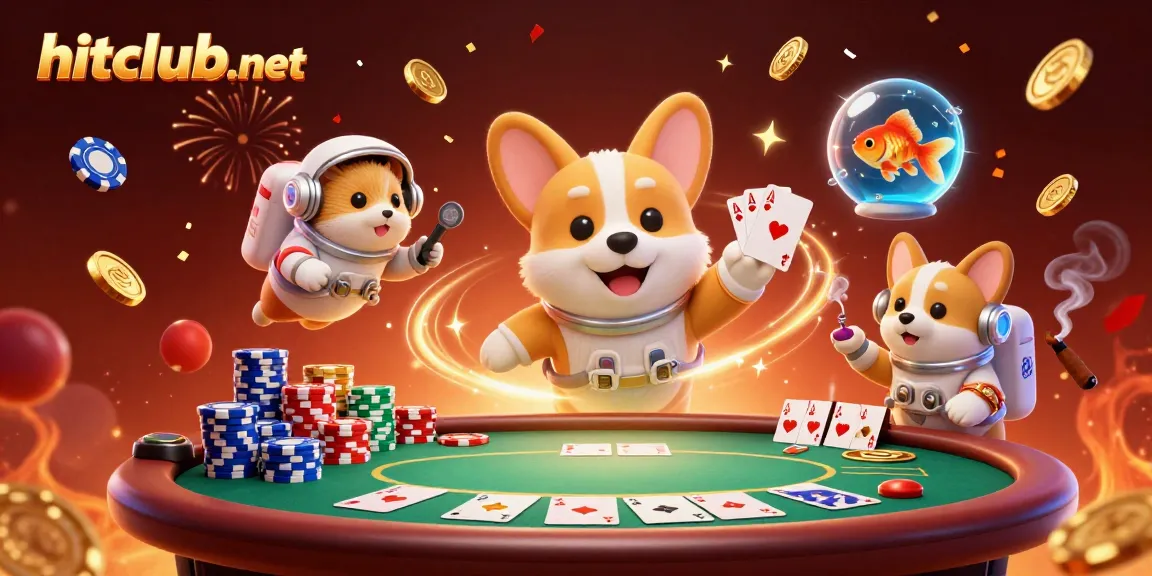 Engage with hitclub-net's thrilling casino adventure featuring a playful astronaut corgi!
