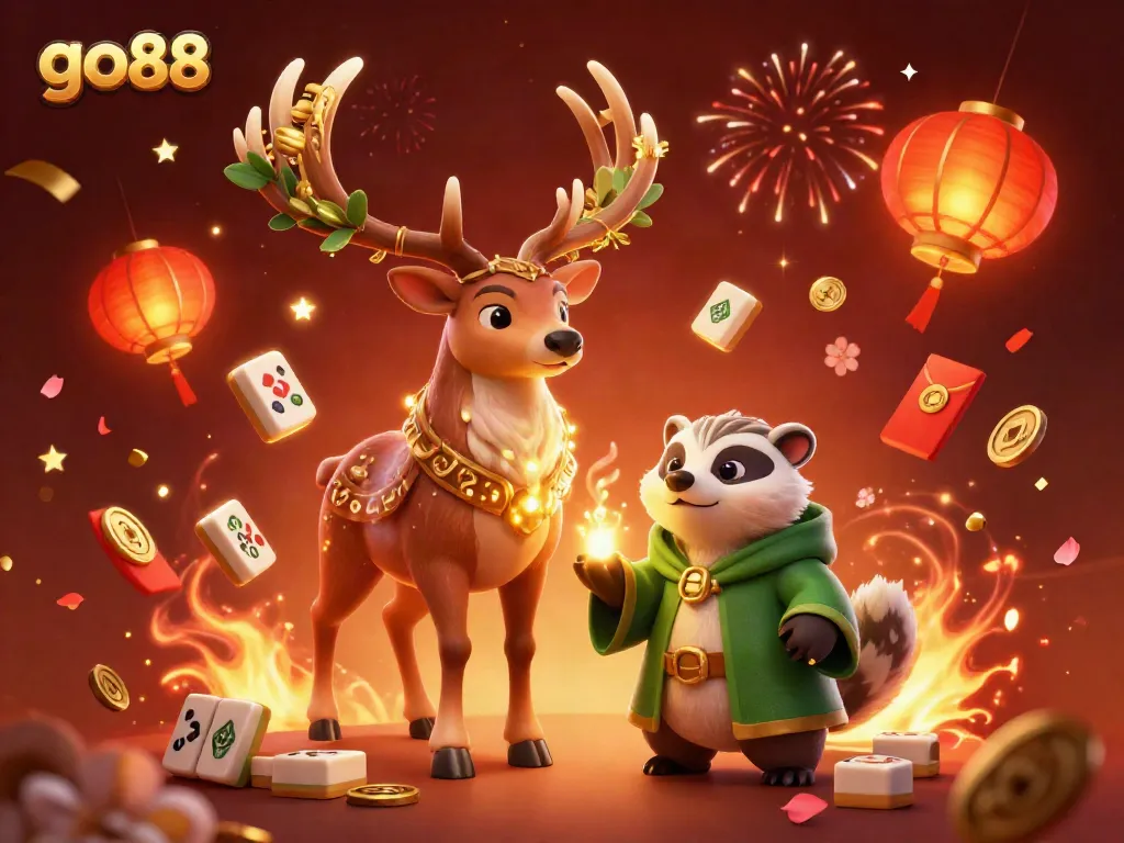 Experience the vibrant world of go88 with dynamic gaming elements and rich visuals in this captivating illustration.