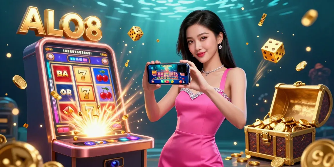 Experience gaming at ALO8 with dynamic slot machine jackpots and a live casino interface.