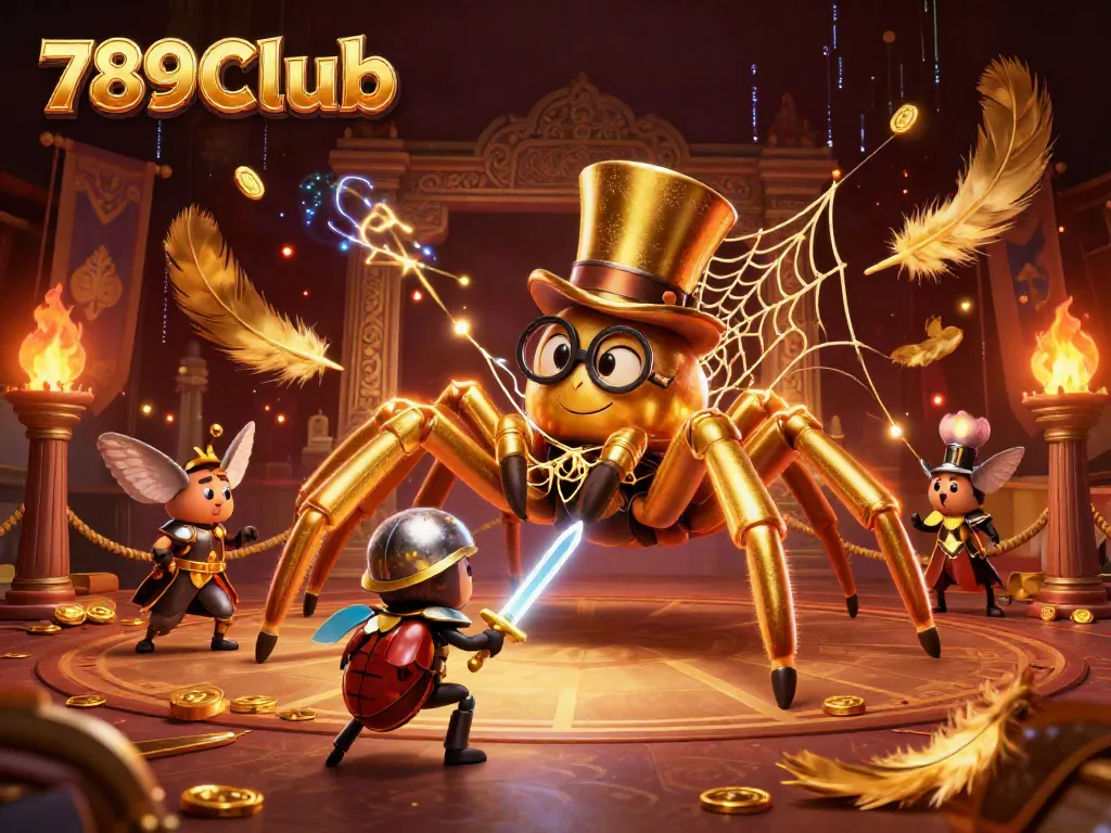 Explore the thrilling universe of 789CLub with dynamic golden creatures amidst an engaging casino scene.
