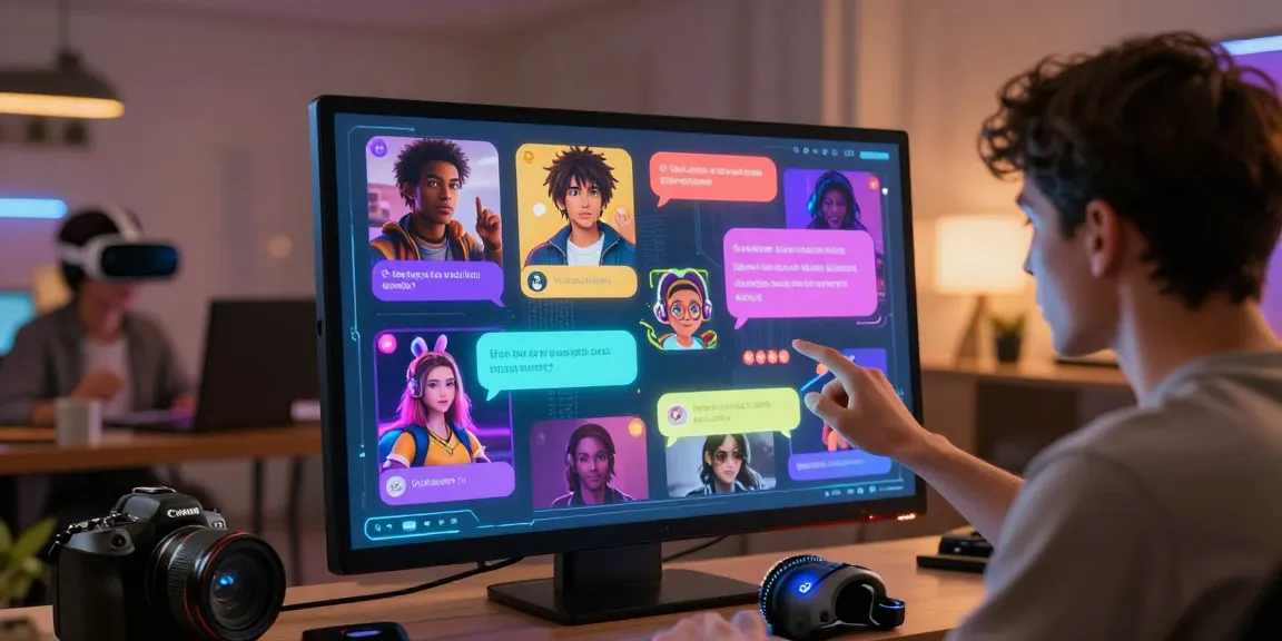 Engaging interaction with nsfw character ai avatars in a vibrant digital roleplay environment.