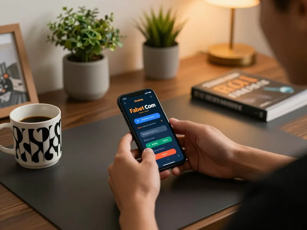 Person strategically placing bets on Fabet com while enjoying a cozy home gaming experience.
