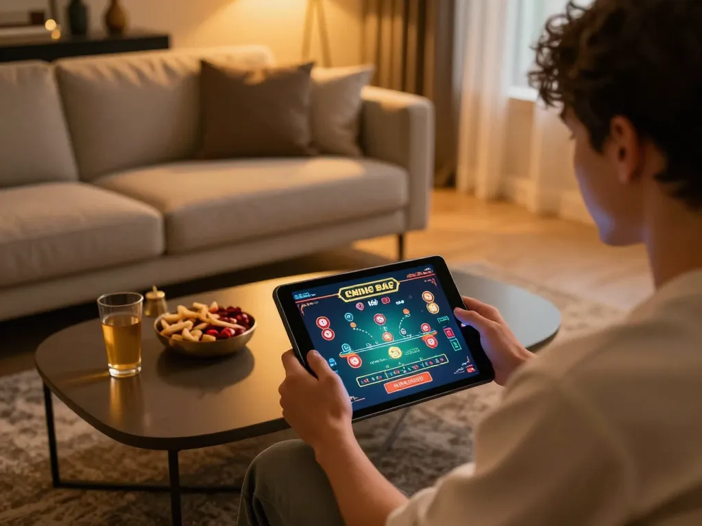 Experience the excitement of co88i with engaging live dealer games on a tablet in a cozy home setting.