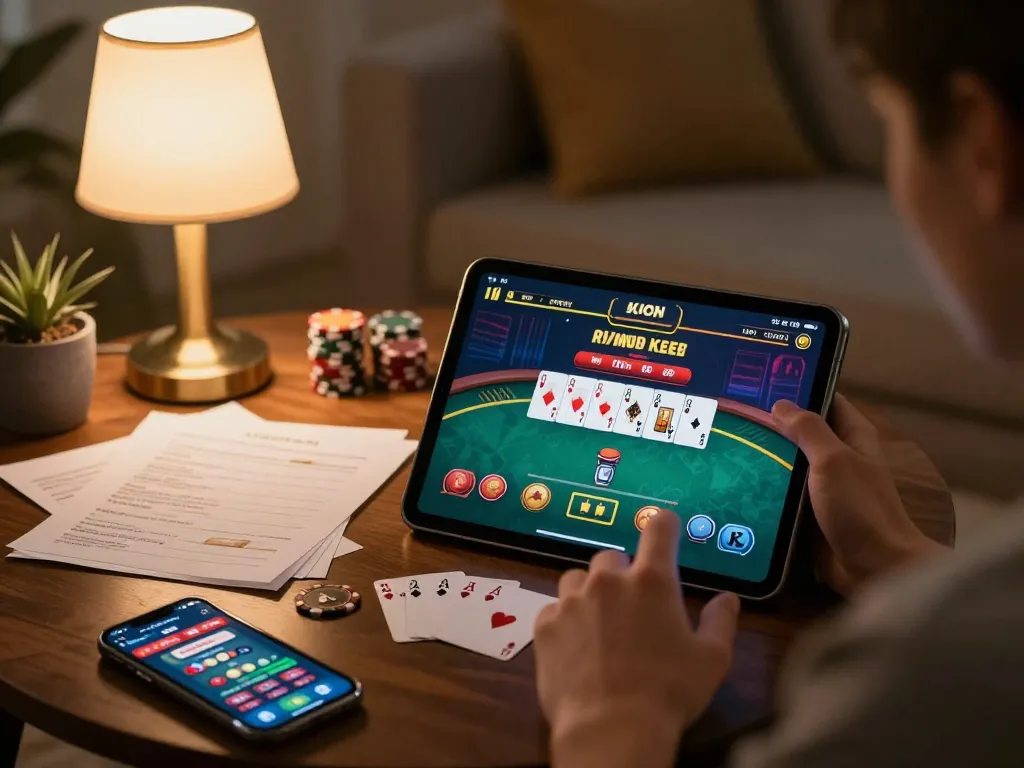 Engage in strategic online gambling at hit-club with vibrant game screens and a cozy atmosphere.