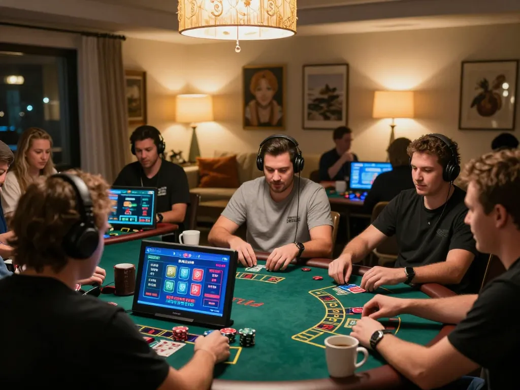 tx88at players enjoying live dealer blackjack in a vibrant online casino setting