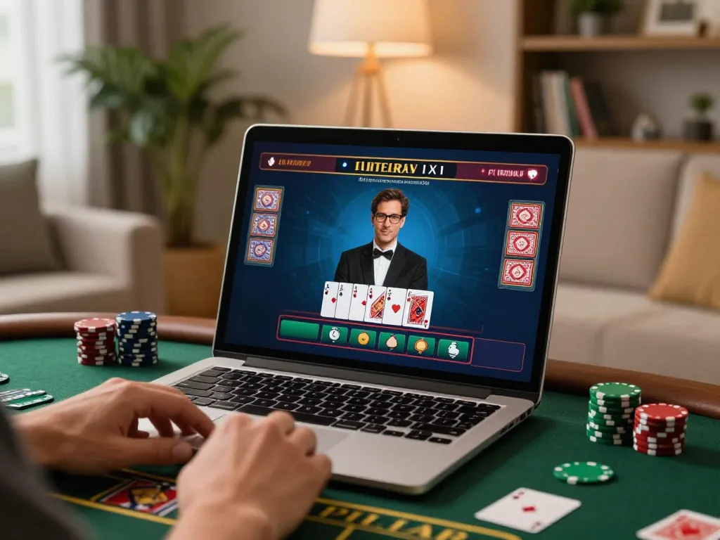 Play live dealer blackjack at da88hq in a cozy home setting with strategic focus.