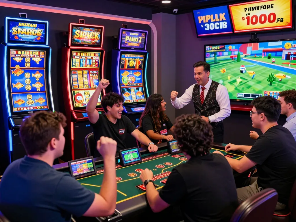 Top88's exciting live casino gaming scene with players celebrating wins in a vibrant atmosphere.