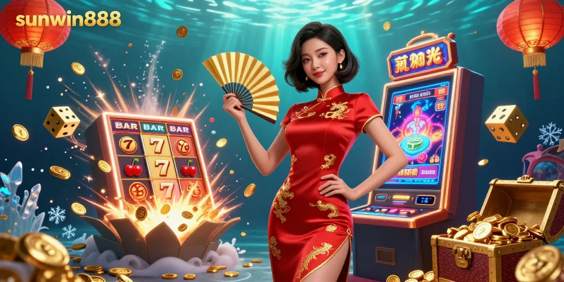 Experience exhilarating wins with sunwin888 through a dynamic scene filled with jackpot excitement.