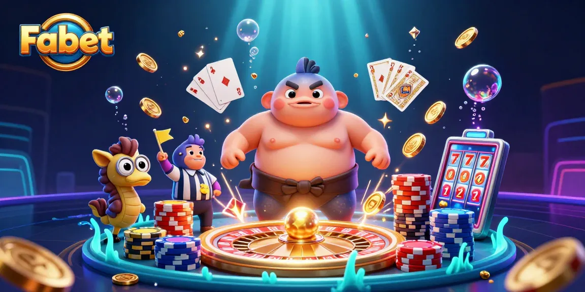 Engage in thrilling games at Fabet with a lively underwater casino scene filled with action.