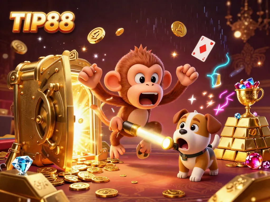 Capture thrilling moments with TIP88's engaging casino games illustrated in a rich 3D scene.