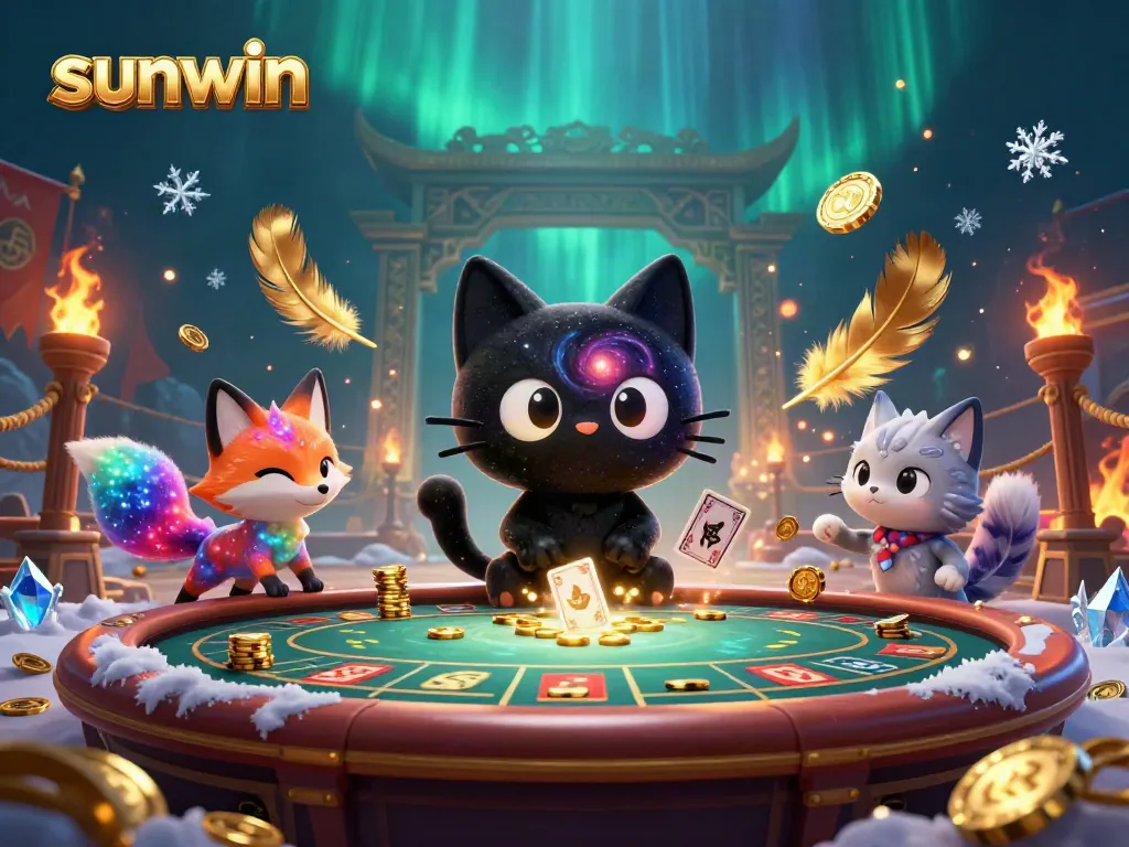 Experience astronomical wins at Sunwin with enchanting characters in a cosmic casino setting.