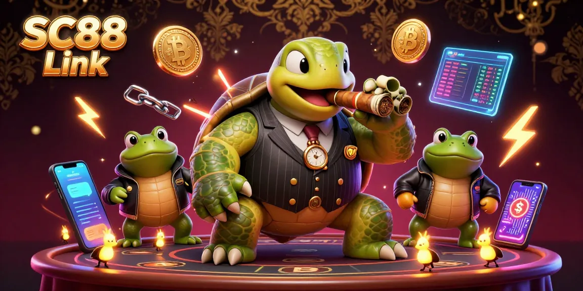 Engage with SC88 Link's thrilling gambling environment through this vibrant casino-themed illustration.