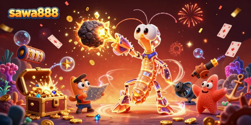 Experience the thrill of sawa888 gaming with a vibrant explosion of golden coins and dynamic gameplay elements.