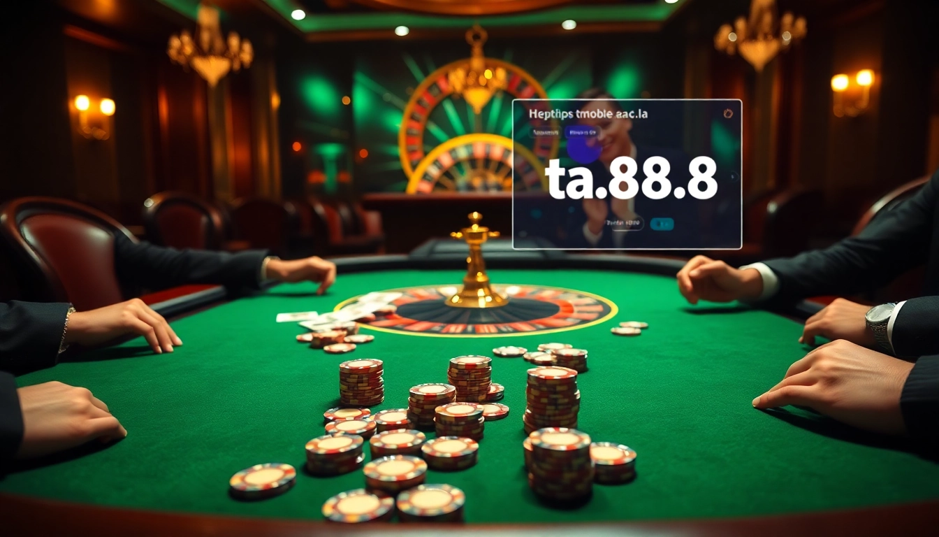 Experience the thrill of gambling at https://ta88.la/ with an exciting poker scene showcasing strategy and high stakes.