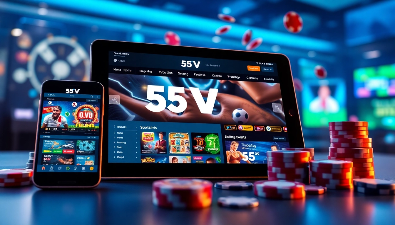 55VV online betting platform interface showcasing engaging games and user-friendly design.
