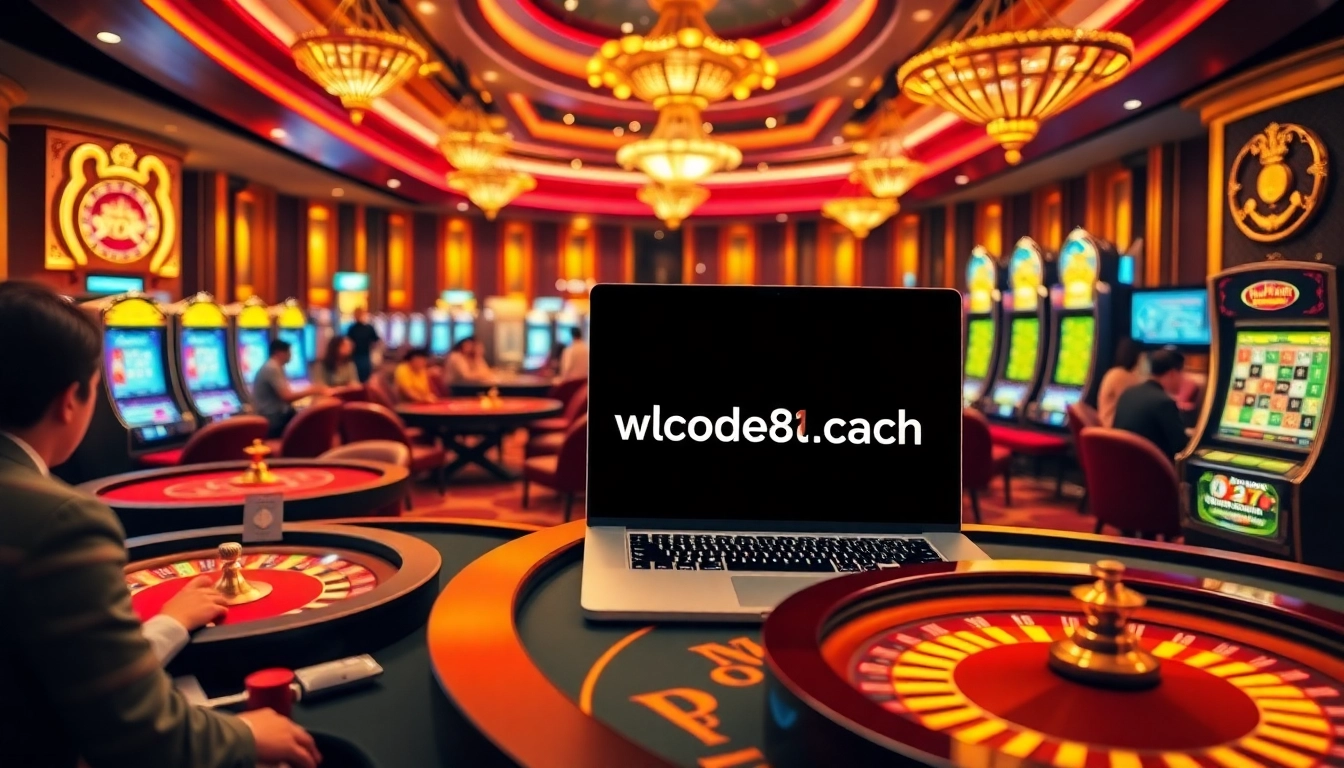 Experience immersive gaming at https://lode88.coach/ with vibrant casino activities, poker tables, and bright slot machines.
