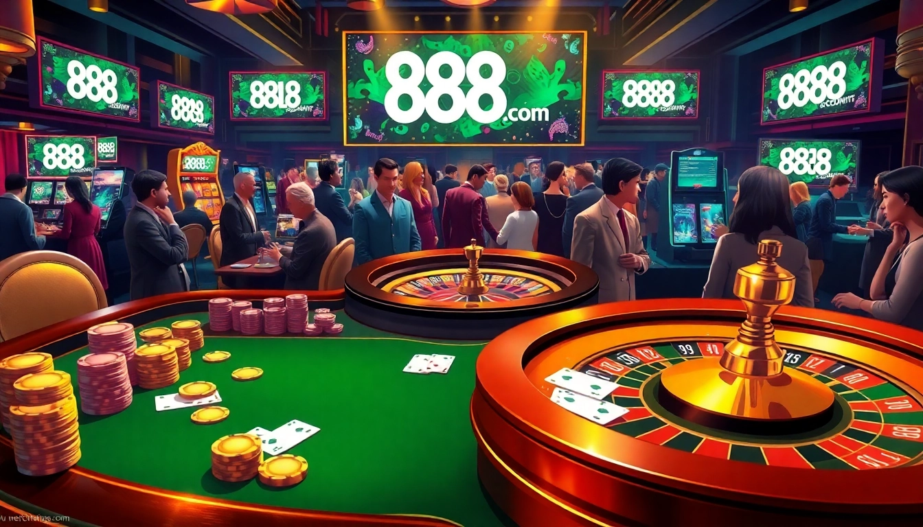 Experience the excitement of gambling at 888new.com with vibrant casino tables and engaging players.