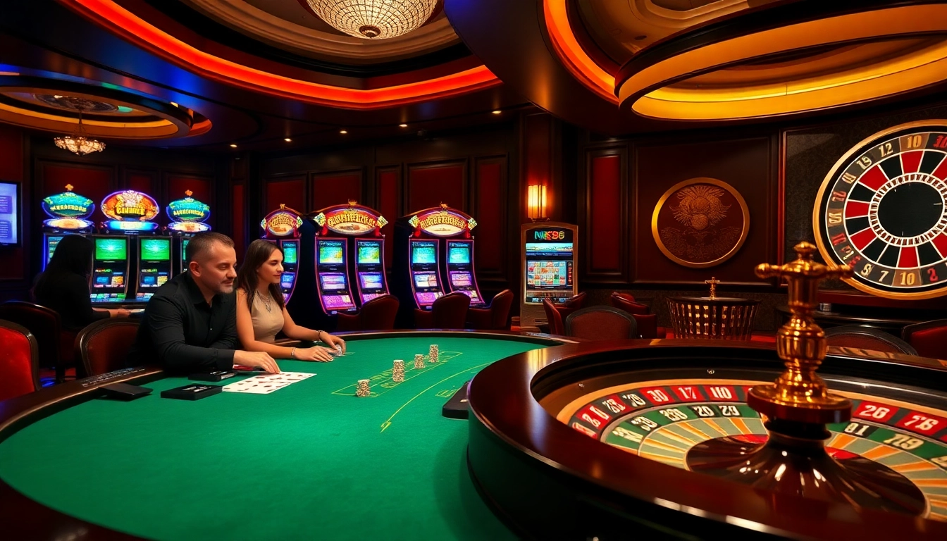 Experience the excitement of NK88 with lively casino games, poker tables, and vibrant slot machines.
