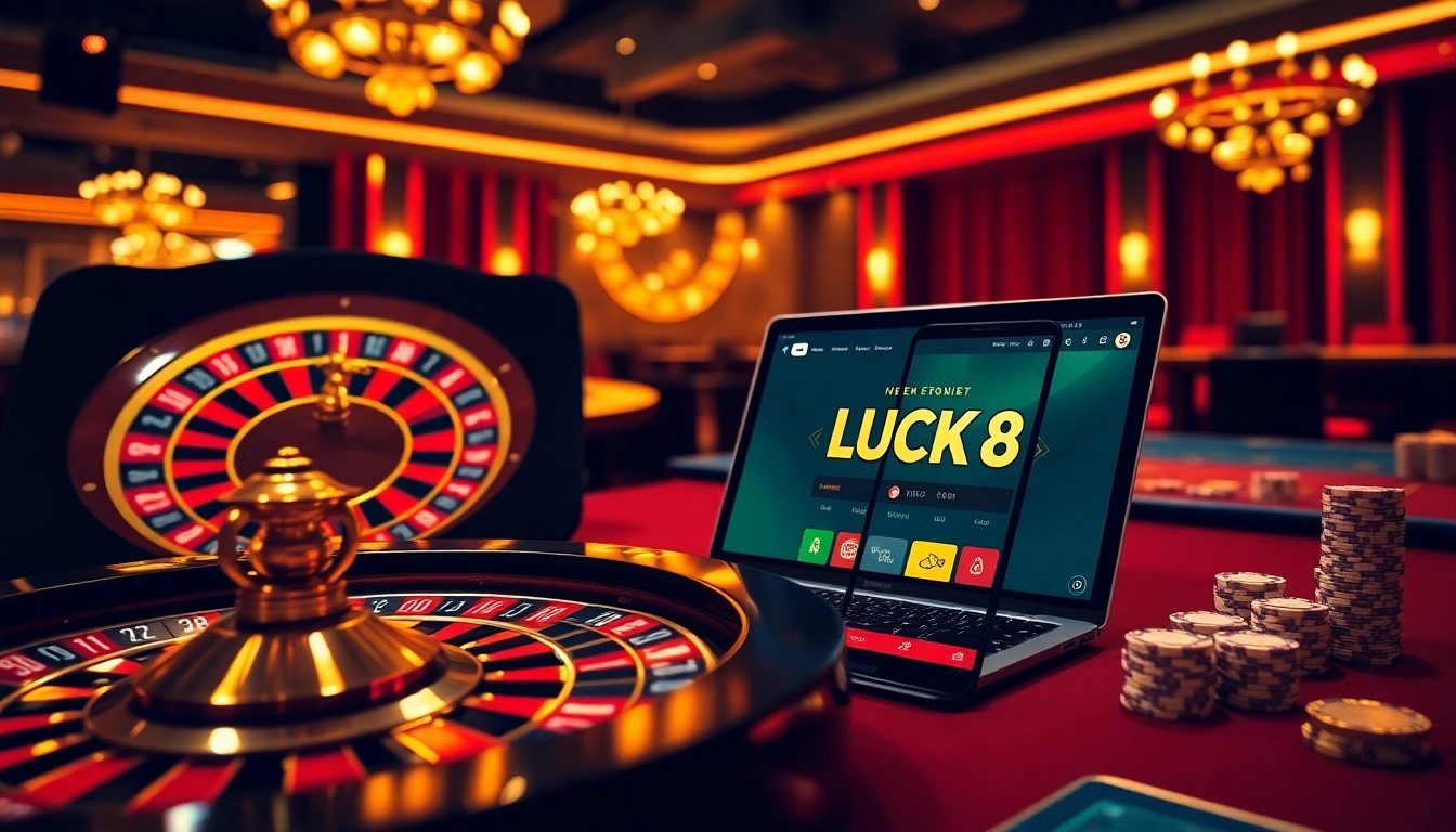 Experience high-stakes gaming with LUCK 8's luxurious casino tables and online interface.