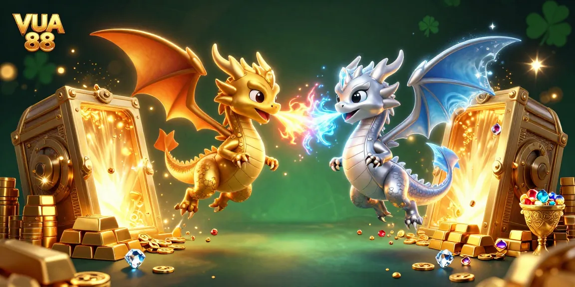 Join thrilling action with VUA 88 as twin dragons clash in a cinematic 3D gambling adventure.