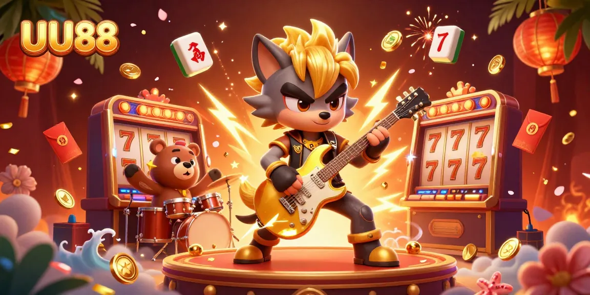 Experience thrilling gaming with UU88's immersive casino scene featuring dynamic characters and vibrant elements.