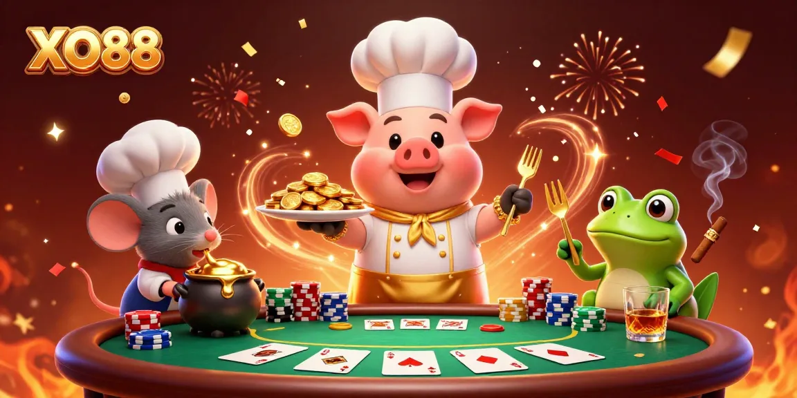 Experience the vibrant gaming world at XO88 with a rich display of chaos, featuring dynamic casino elements.