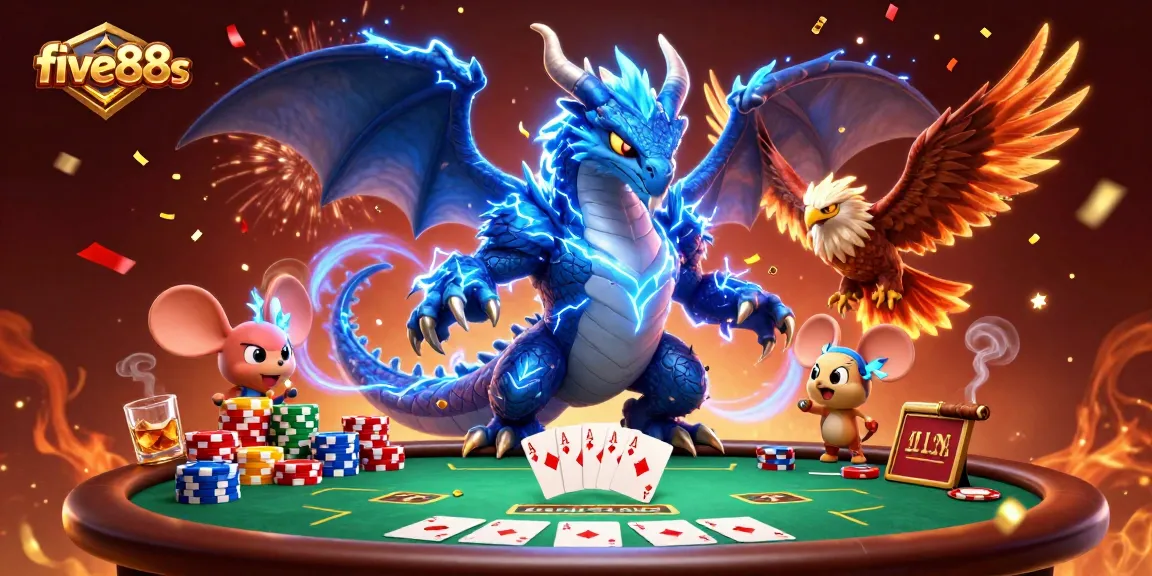 Engage in thrilling gameplay at five88s with dynamic poker elements and vibrant casino characters.