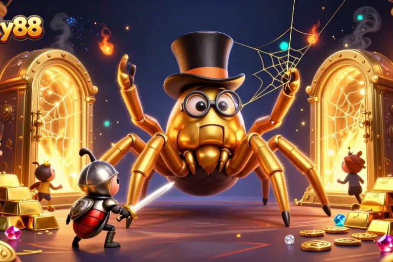 Experience excitement with Lucky88 as the giant golden tarantula weaves a web of treasures.