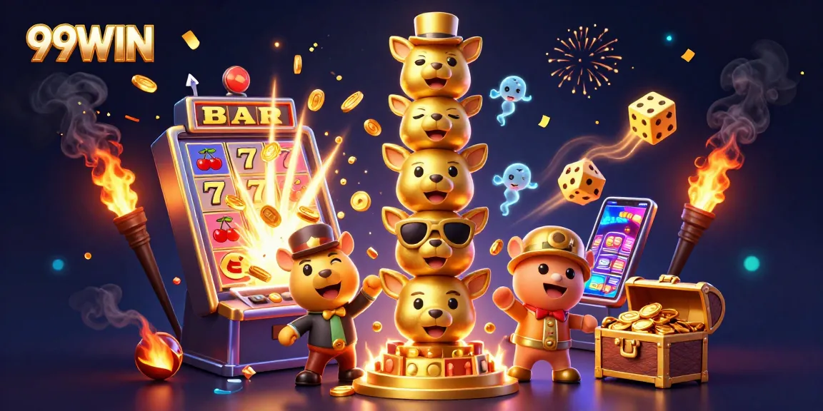 Engage with 99WIN's vibrant casino offerings in this immersive 3D illustration.