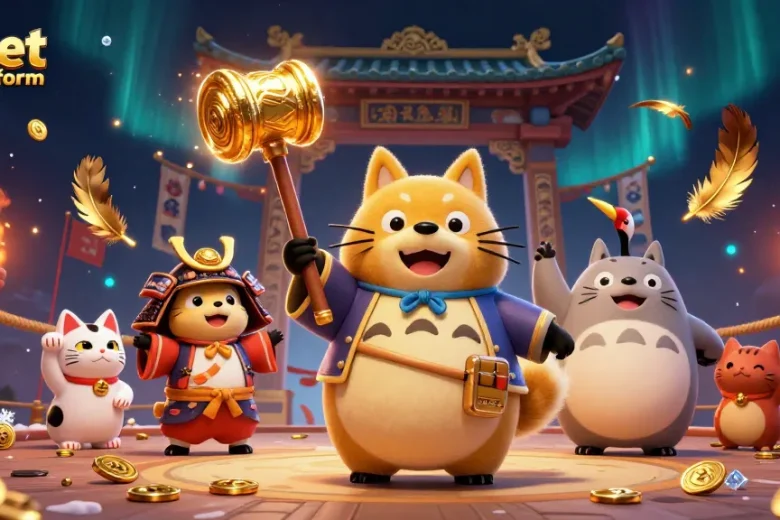 Engage with the phbet platform in a vibrant scene featuring lively characters, dynamic casino elements, and cheerful energy.